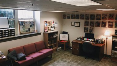 The newsroom of Radford University's student paper, The Tartan.