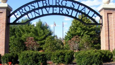 The main entrance at Frostburg State University