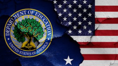 Flags of Department of Education and USA