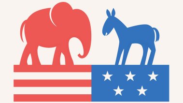Elephant and Donkey Symbols of Republican and Democratic Party 