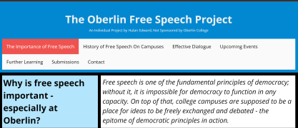 Oberlin Free Speech Project screenshot