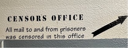 Censors office sign at Robbens Island, South Africa