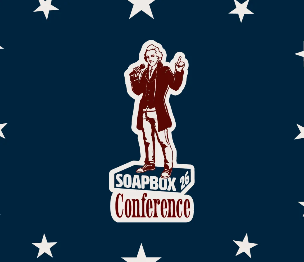 Illustration of Alexander Hamilton standing on a soapbox