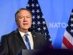 Mike Pompeo speaking at 2018 NATO Summit