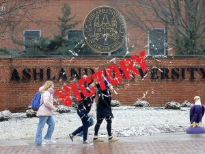 Ashland University students are seen walking on campus