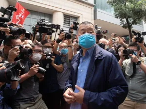 Jimmy Lai outside court in Hong Kong