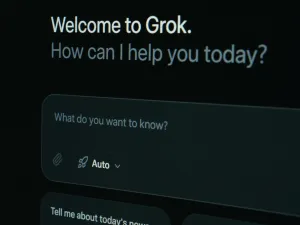 Grok AI chatbot logo seen on smartphone screen 
