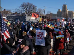 Anti-ICE protest in Minneapolis, Minnesota, Dec. 20, 2025