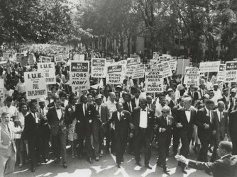 March on Washington for Jobs and Freedom, Martin Luther King, Jr. and Joachim Prinz pictured, 1963