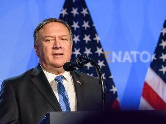 Mike Pompeo speaking at 2018 NATO Summit