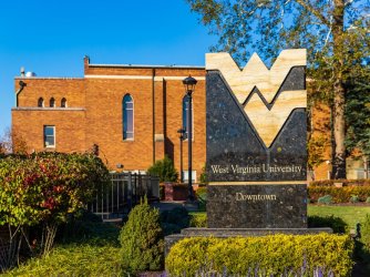 West Virginia University sign 