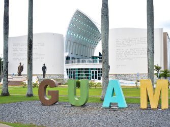 olorful Guam Sign in front of Guam History Museum 