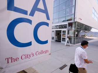 Sign at Los Angeles City College reading, “LACC, The City’s College"