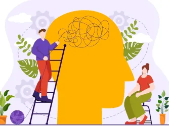 CBT or Cognitive Behavioural Therapy Vector Illustration with Person Manage their Problems Emotions, Depression or Mindset