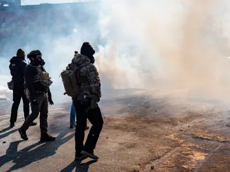 ICE and Border Patrol agents on Nicollet Avenue on Jan. 24, 2026, following the shooting death of Minneapolis resident Alex Pretti.