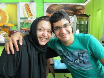 CAPTION: I always feel uneasy sharing this picture of the last time I saw my mom in Tehran International Airport.