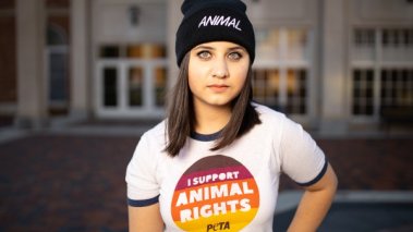 Student Naomi Mathew's animal rights group was rejected for the "emotional risk" it could cause other students. Now she's fighting back. (Credit: Rivera Eye Photography)