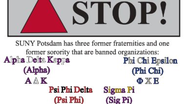 SUNY Potsdam's banned organization flyer