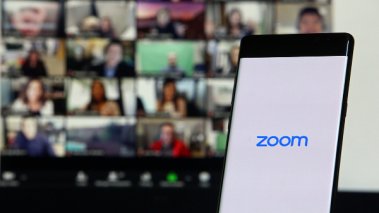 A Zoom call happening on a laptop