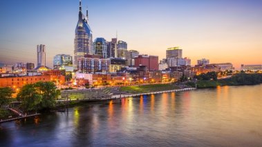 Nashville's skyline on the Cumberland River.