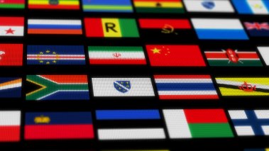A black background with the flags of various countries on it.
