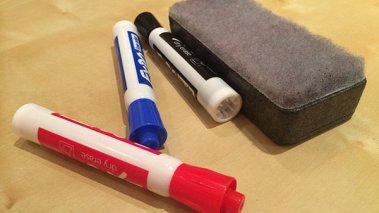 Markers and eraser from dry erase board (morguefile)