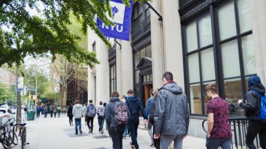 NYU students walking