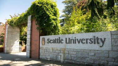 Seattle University sign at the Capitol Hill college campus
