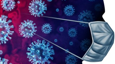 Contagious coronavirus outbreak and coronaviruses influenza medical crisis as dangerous flu strain cases or pandemic public health risk concept with disease cells.