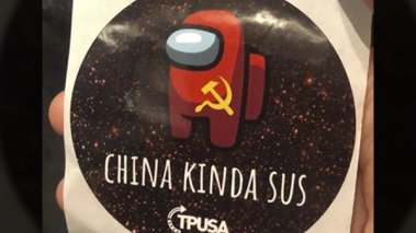 Emerson College's Turning Point USA chapter was suspended for passing out these stickers.
