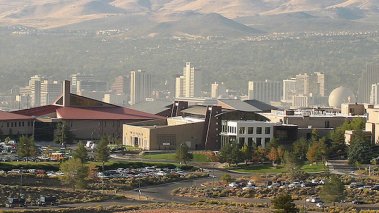 Truckee Meadows Community College with Reno, Nevada, in the background.