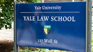 Sign of Yale University Law School