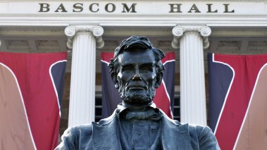 Statue of Abraham Lincoln in front of Bascom Hall at University of Wisconsin at Madison