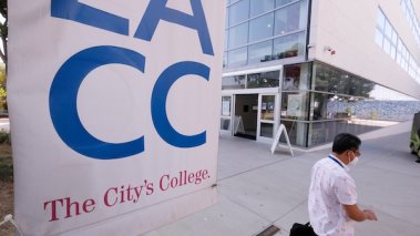 Los Angeles Community College sign with acronym LACC