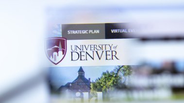 University of Denver website with logo