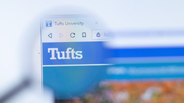 Tufts University website with logo