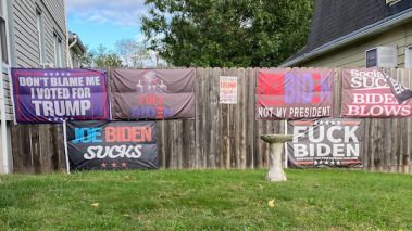 A municipal court judge in New Jersey ordered homeowner Andrea Dick to remove banners containing the phrase “Fuck Biden” from her property or face a fine. The decision was widely derided as unconstitutional and the charges were dropped.