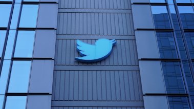 Sign on Twitter headquarters 