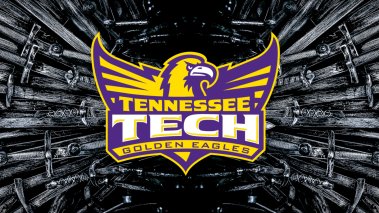 Tennessee Tech logo in front of a throne of swords