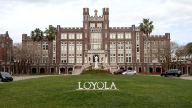 New Orleans, Louisiana, USA - 2020: Loyola University Main Campus, located on St. Charles Avenue across from Audubon Park and adjacent to Tulane University.