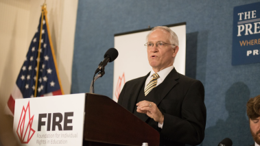 Robert Corn-Revere speaks at the 2014 launch of FIRE’s Stand Up For Speech Litigation Project.