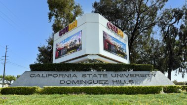 Sign reading California State University Dominguez Hills