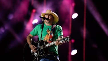 Jason Aldean performs during CMA Fest at Nissan Stadium early in the morning on Saturday, June 10, 2023, in Nashville, Tennessee 