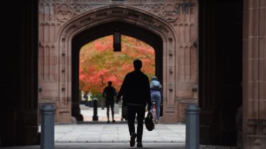 Students walking on the Princeton University campus