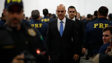 Brazilian Supreme Federal Court Alexandre de Moraes at Federal Highway Police headquarters in Rio de Janeiro, April 2016