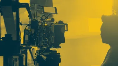 Film camera with yellow filter