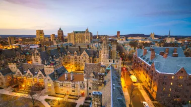 Historical Yale university campus in downtown New Haven, Connecticut.