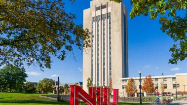 Letters on the campus of Northern Illinois University