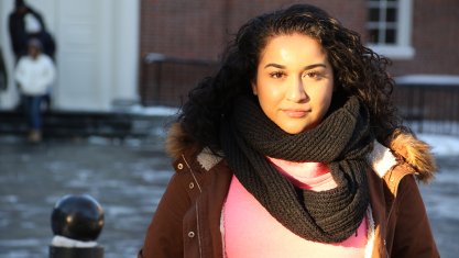 Ivette Salazar outside of Independence Hall in Philadelphia. Photo courtesy of FIRE/Chris Maltby.