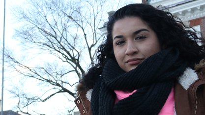 Ivette Salazar outside of Independence Hall in Philadelphia. Photo courtesy of FIRE/Chris Maltby.